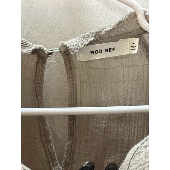 Mod Ref Taupe Textured Peplum Blouse (Size L) - Picture 6 of 7